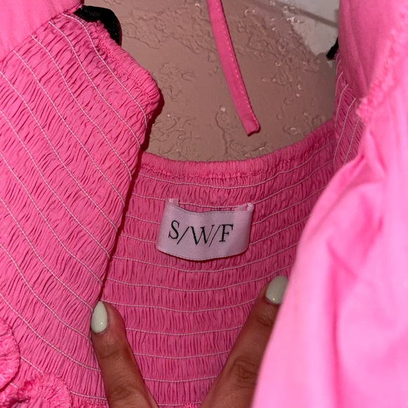 S/W/F | Sweetheart Tiered Maci Dress In Pink Floss Size: Small - Picture 5 of 7